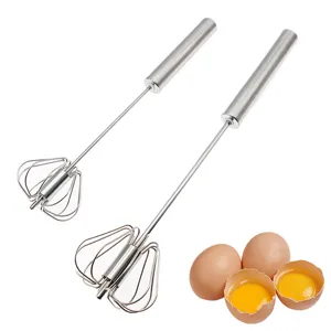 Stainless Steel Semi-Automatic Egg Whisk Hand Press Cream Flour Mixer Kitchen Baking Tool Home Cooking Gadget