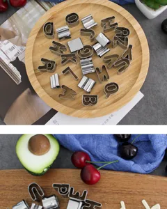 Stainless steel 26 English alphabet cookie cutters set DIY baking pastry biscuit cutting tools detail