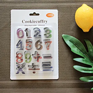 Stainless steel number cookie cutter set, 15pcs baking mold for pastry cake biscuit diy crafts