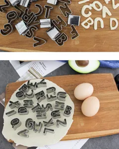 Stainless Steel Alphabet Cookie Cutters Set For DIY Baking Metal Letter Biscuit Molds
