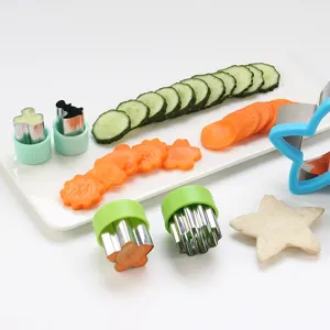 Stainless steel cartoon vegetable fruit cutter sandwich mold set for kids bento DIY baking tool