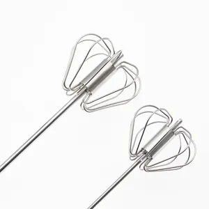 Stainless steel semi automatic egg whisk manual press kitchen blender for home use