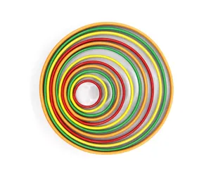Juego de 12 cortadores de galletas redondos de colores de acero inoxidable para reposteria.