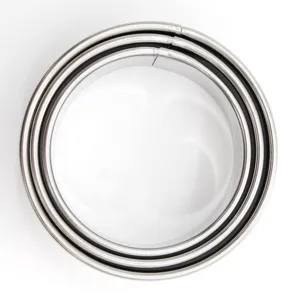 Stainless steel dumpling wrapper cutter set, round pastry mold for kitchen baking.