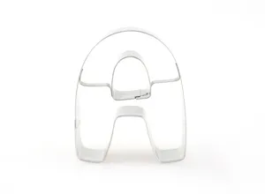 Stainless steel letter cookie cutter detail view, metal baking mold for pastry tools