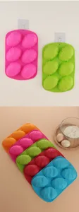 Molde de silicona para pastel de huevo de pascua bandeja de horno 6 cavidades cocina.