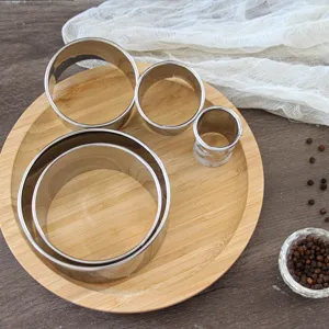 Moule à Gâteau en Mousse en Acier Inoxydable Épaissi Emporte-Pièce Rond Outil de Cuisson de Cuisine