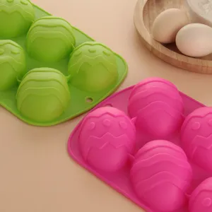Molde de pastel de silicona de pascua huevo de dinosaurio chocolate jabón bandeja horno