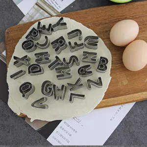 Stainless steel 26 alphabet letter cookie cutters DIY baking mold set for biscuits pastry