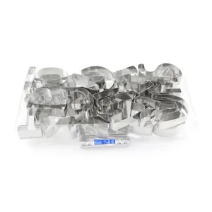 26 pcs stainless steel alphabet cookie cutter set large metal baking molds for cookies