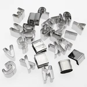 Stainless steel alphabet cookie cutters set for DIY baking biscuits and pastry molds kitchen tools