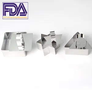 Stainless steel mini mousse ring cake molds with push plates for DIY baking biscuits cookies.