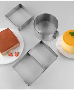 Set de moule a gateau mousse reglable en acier inoxydable, outils de cuisson de cuisine.
