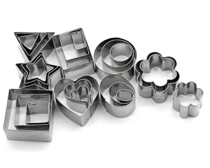 Stainless steel cookie cutter set 24 pieces metal baking molds for DIY biscuit pastry pastry