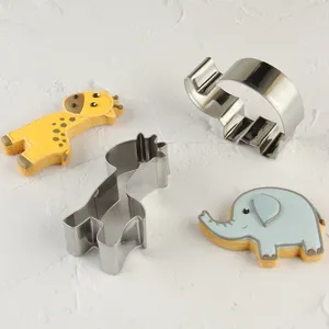 Animal cookie cutter set stainless steel baking molds for cute cartoon biscuits diy tools