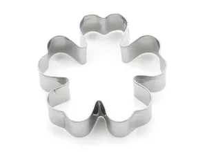 Stainless steel flower cookie cutter, durable metal baking mold for DIY biscuits and pastry.