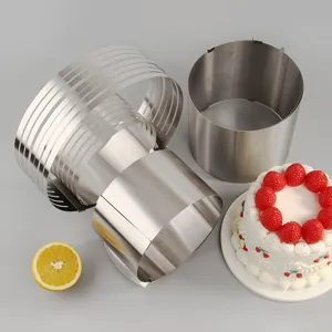 Moule à gâteau mousse réglable en acier inoxydable outil de cuisson pâtisserie DIY cuisine