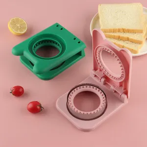 Round sandwich cutter mold pocket sealer plastic baking tool for home kitchen breakfast making