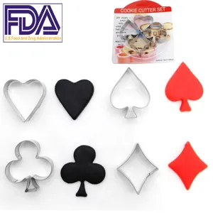 Tagliabiscotti da Poker in Aciaio Inossidabile Stampi per Biscotti Carte da Gioco per Pasticceria DIY