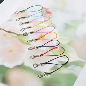 Colorful phone lanyard strap with lobster clasp, DIY hanging cord, size 7cm mixed.