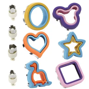 10pcs stainless steel sandwich cutters set cute vegetable fruit pastry cookie molds for kids bento