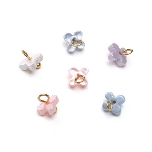Resin pearlescent mini flower pendant DIY loose beads bracelet jewelry making accessories
