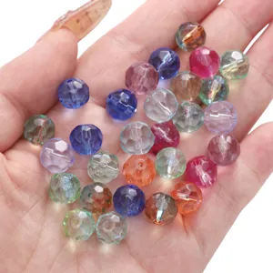 Cuentas sueltas de cristal facetado de colores para joyería artesanal DIY pulseras y collares
