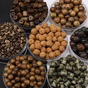 Natural Wooden Loose Beads Retro Bamboo Shape Round Spacer Beads Handmade DIY Bracelet Necklace Jewelry Making Supplies