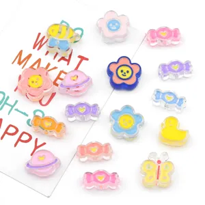 Colorful acrylic DIY charms candy flower cute cartoon loose beads for bracelet making