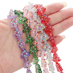 Colorful christmas tree glass beads diy handmade bracelet jewelry accessories main