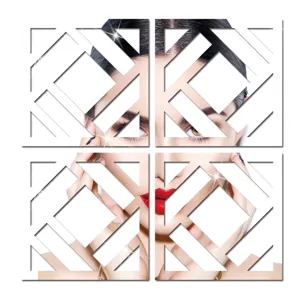 Modern 3D geometric acrylic mirror wall sticker self-adhesive crystal home decor art panel