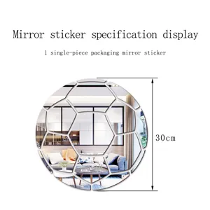 Acrylic soccer mirror wall sticker 30cm home decor children room 1 piece package