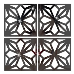3D geometric acrylic mirror wall sticker crystal reflective self adhesive wall decor for home