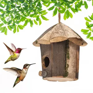 Hölzernes Vogelhaus Outdoor dekoratives Hänge-Vogelnest für Garten und Hof Dekoration.