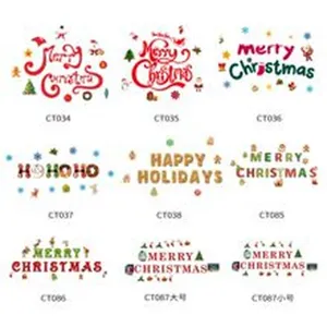 Christmas wall stickers holiday festive lettering decals removable home decor items