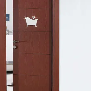 Sticker mural baignoire miroir acrylique, 3D panneau porte salle de bains et bureau.