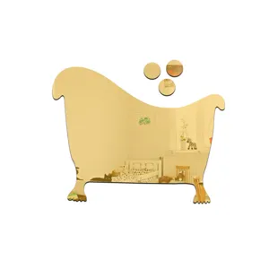 Autocollant mural miroir baignoire en acrylique miroir décoratif bricolage pour salle de bain