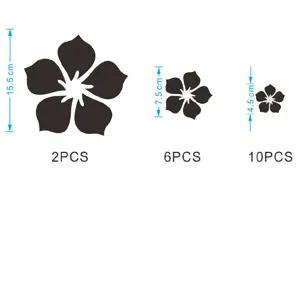 Acryl Blumen Wandaufkleber Set mit drei verschiedenen Groessen fuer Heimdekoration Spiegel