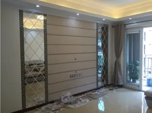 Autocollants muraux miroir diamant en acrylique pour salon canapé fond TV décoration.