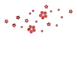 Acryl Spiegel Blumen Wandtattoo 3D Rote Blueten Heimdekoration Wohnzimmer Wandkunst Deko