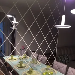 Autocollants muraux miroir en acrylique diamant déco maison géométrique salon