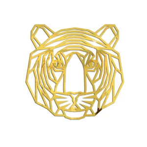 Geometrischer Tiger Acryl Wandspiegel Aufkleber, goldene Tier Dekoration fur Zuhause.