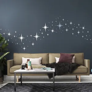 Acryl Spiegel Wandaufkleber Sterne für Kinderzimmer und Wohnkultur, DIY Wandtattoos Deko.