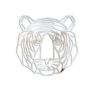 Acryl geometrischer Tigerkopf Wandspiegel Aufkleber für Heimtextilien selbstklebend.