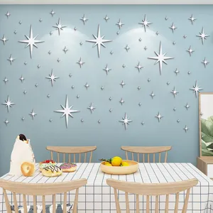 Sternenlicht Gespiegelt Acryl Wandaufkleber Selbstklebend Stern Aufkleber Für Kinderzimmer Kinderbett Heim Wand Dekor