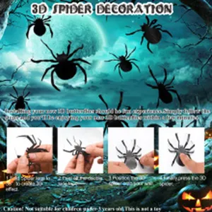 3D spider wall stickers Halloween party decoration home decor spooky prop adhesive decal