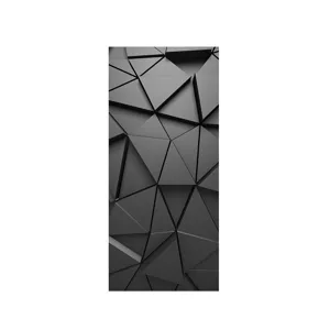 Close-up detail of 3D geometric triangle pattern sticker for door and furniture decor.