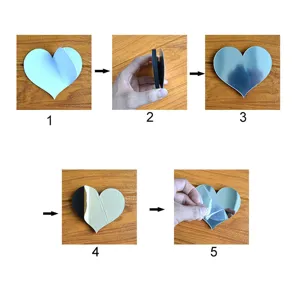 Guida all'installazione adesivo murale specchio cuore acrilico passaggi fai da te decorazione casa.