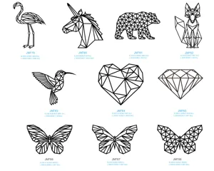 Geometrische dieren muurstickers acryl spiegel decor moderne abstracte kunst design.