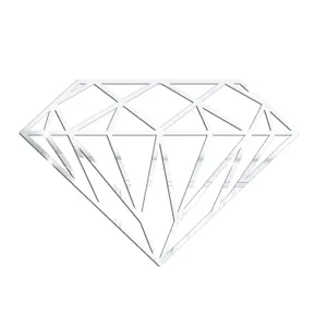 Detailansicht des geometrischen Diamant Acryl Spiegel Wandaufklebers mit modernem Wohndesign.